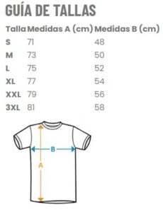 Guía de tallas de camisetas